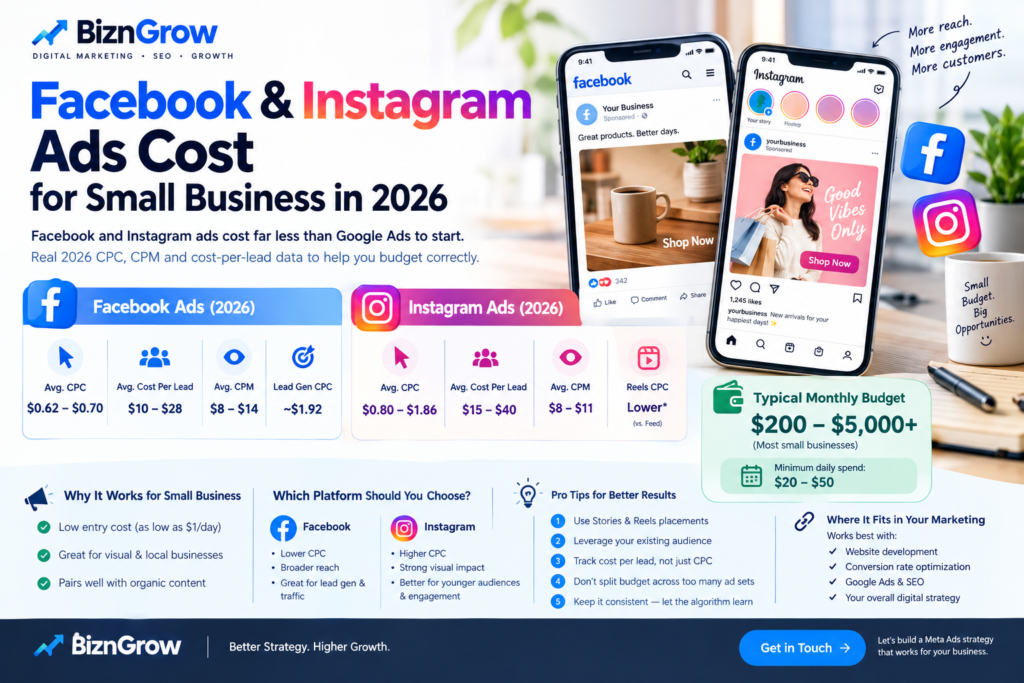Facebook and Instagram ads cost for small business